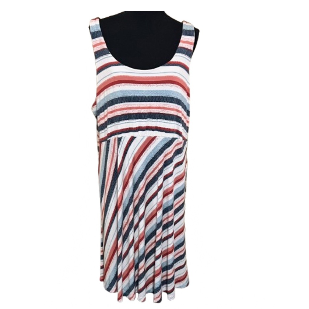 Maurice’s Striped Sleeveless Dress Size 2X Pockets Casual Summer